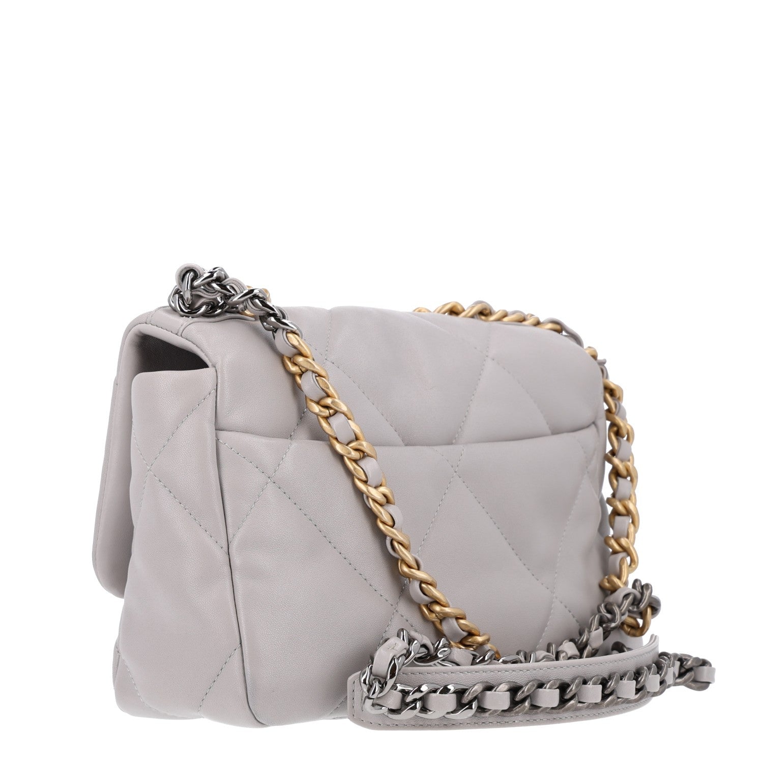 Chanel Lambskin Quilted Medium Chanel 19 Flap Grey 3 of 10