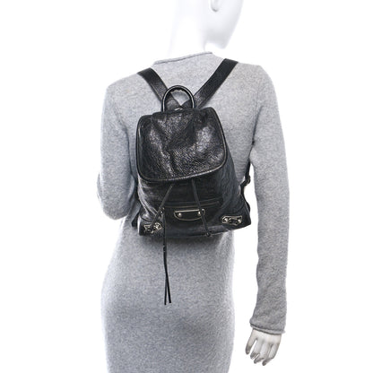 Balenciaga Agneau Silver Metallic Edge Hardware Backpack Black 2 of 14