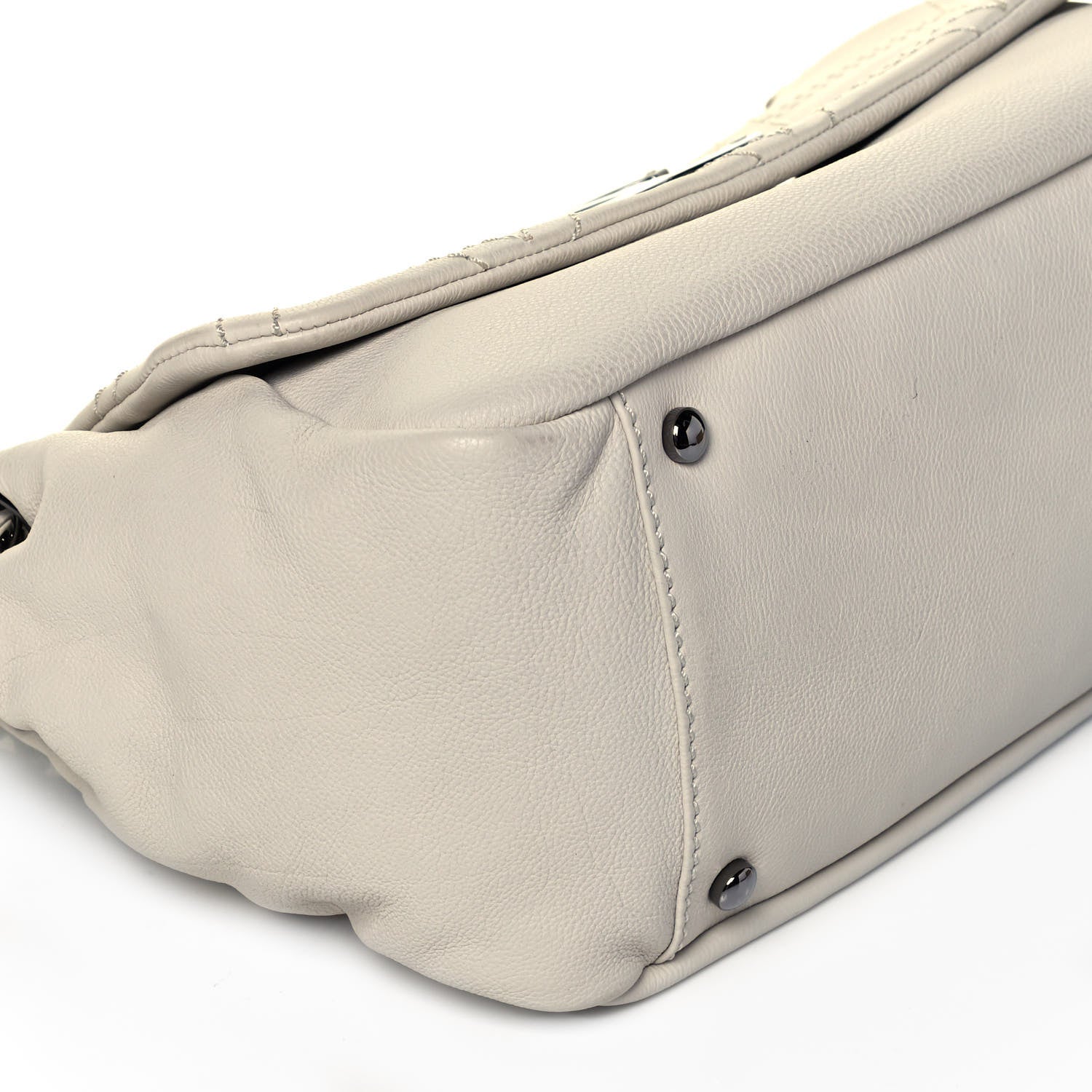 Chanel Calfskin Diamond Stitch Accordion Flap White 8 of 9