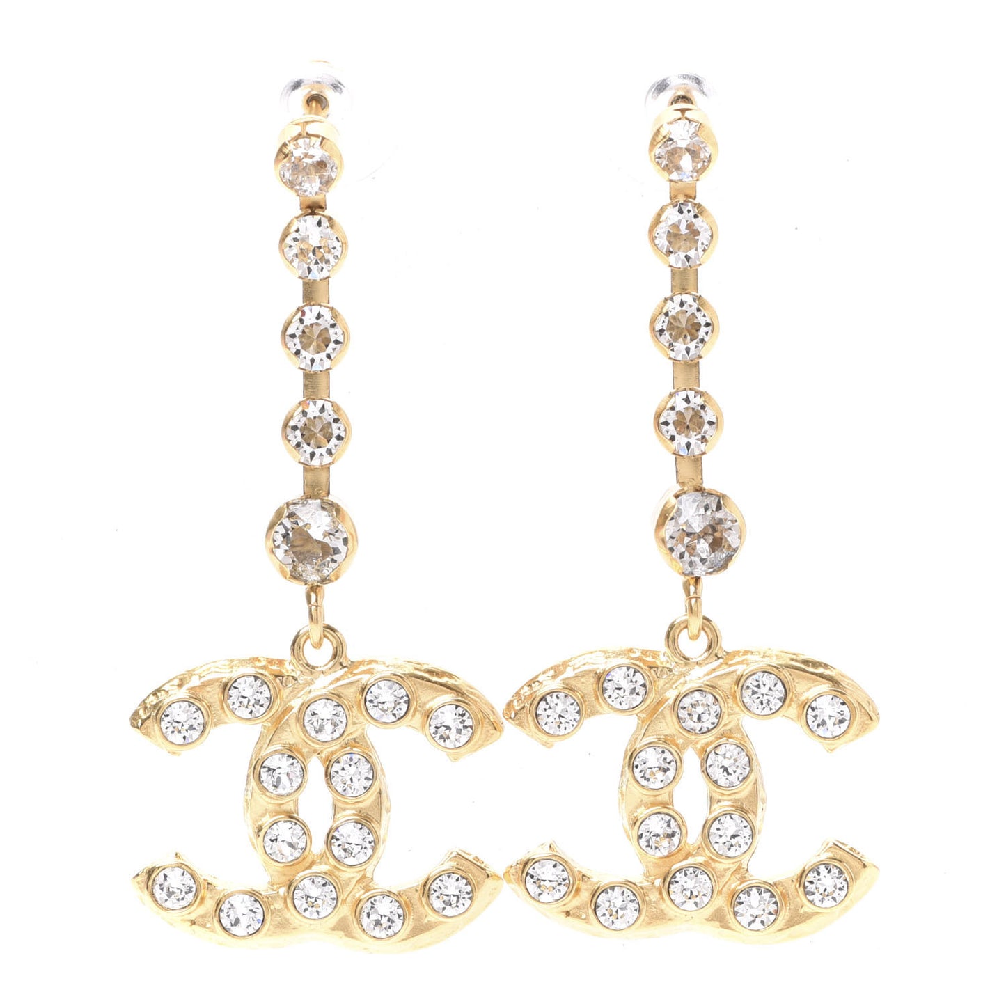CC Crystal Drop Earrings Gold