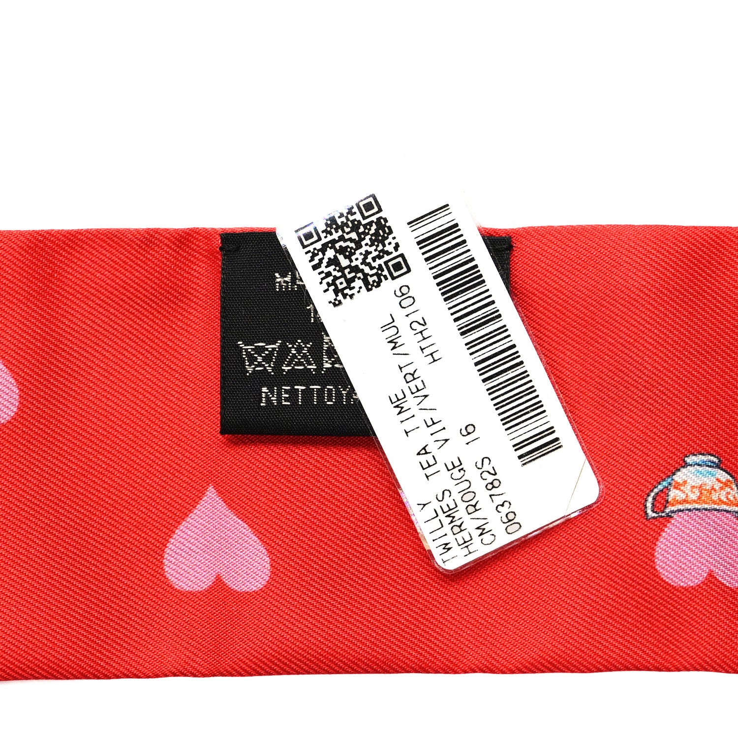 Hermes Silk Tea Time Twilly Rouge Vif Vert Multicolor 3 of 4