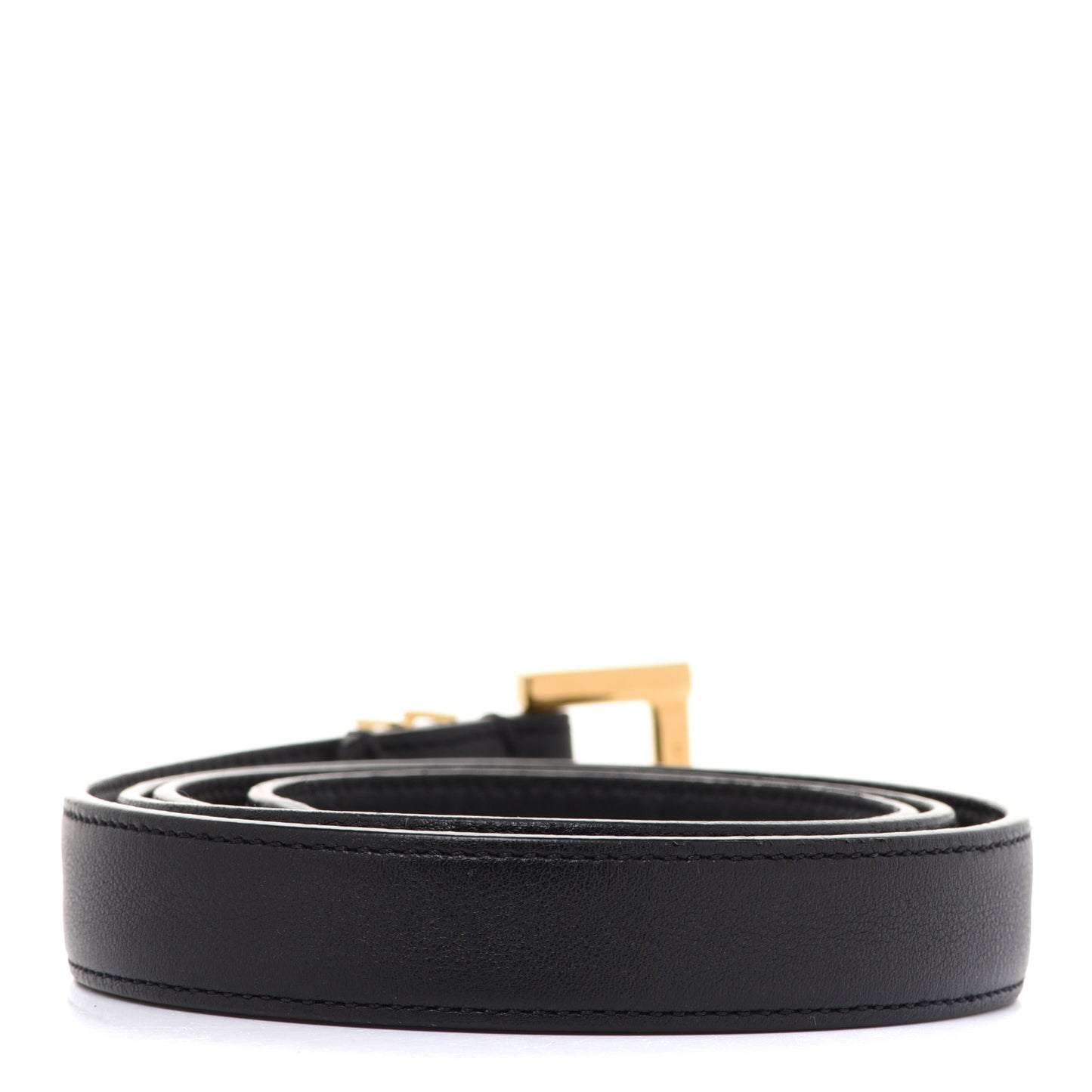 Smooth Calfskin Monogram Narrow Square Buckle Belt 90 36 Black