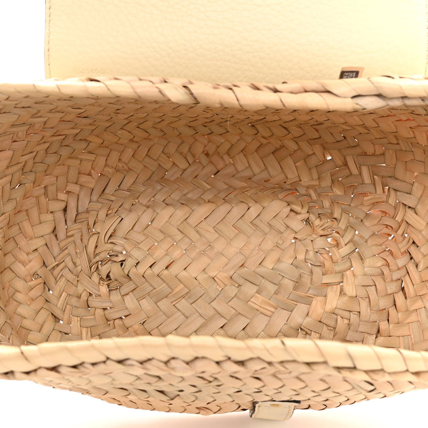 Raffia Calfskin Marcie Basket White