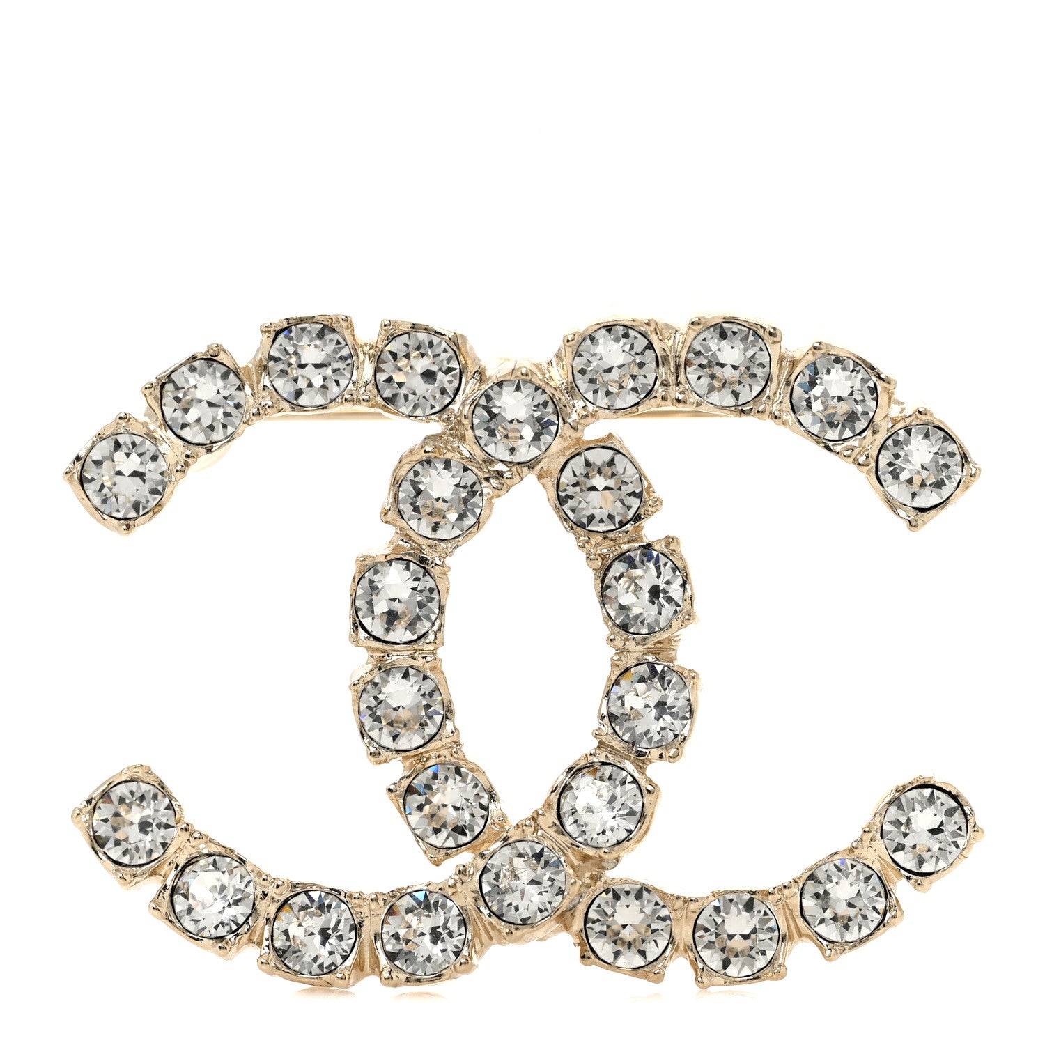 Chanel Crystal Coco's Pearls CC Brooch Light Gold 1 of 5