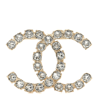 Chanel Crystal Coco's Pearls CC Brooch Light Gold 1 of 5