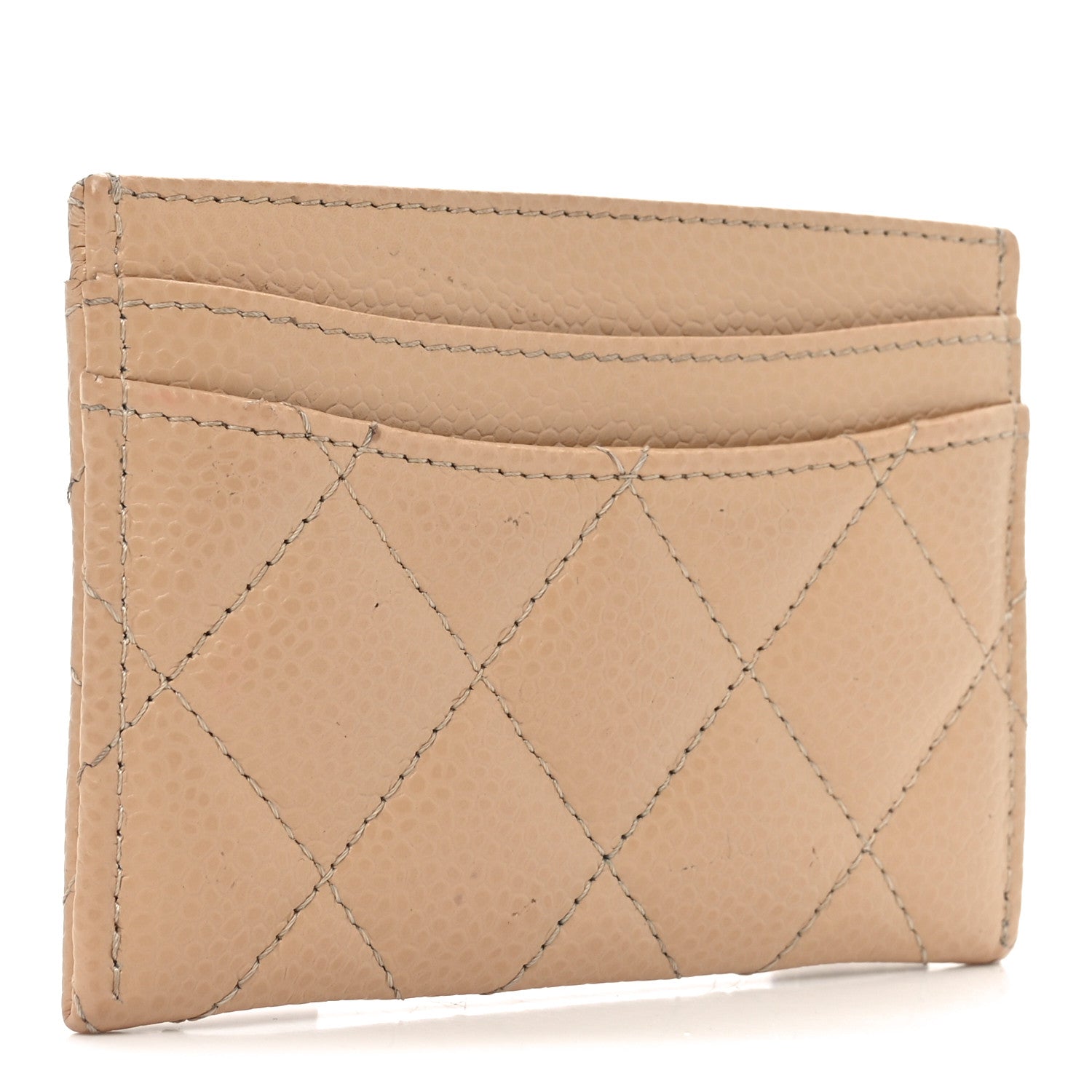 Chanel Caviar Quilted Card Holder Beige 3 of 9