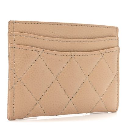 Chanel Caviar Quilted Card Holder Beige 3 of 9