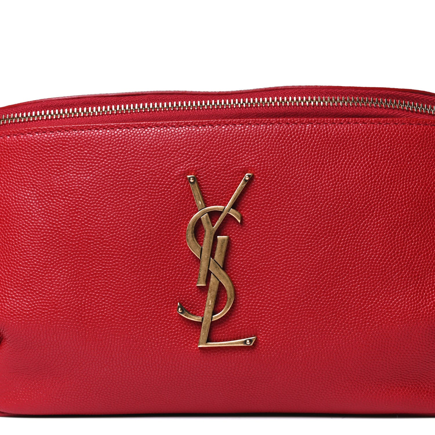 Saint Laurent Grain De Poudre Monogram Belt Bag Rouge Eros 8 of 14