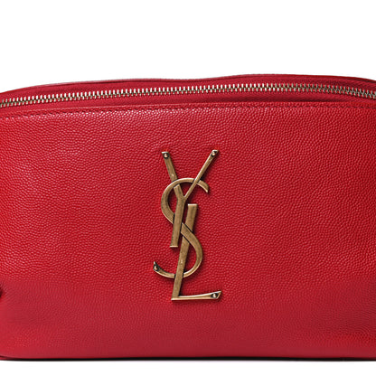 Saint Laurent Grain De Poudre Monogram Belt Bag Rouge Eros 8 of 14