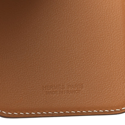 Hermes Swift Stitched Faubourg MagSafe Card Holder Gold Bleu De France Orange 5 of 6