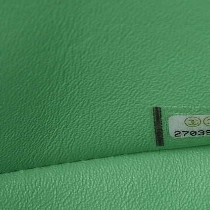 Chanel Caviar Chevron Quilted Jumbo Double Flap Green 9 of 9