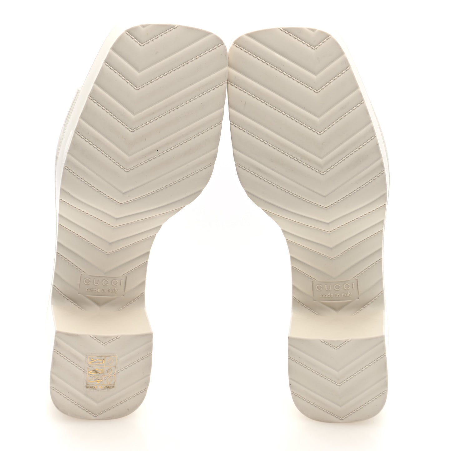 Rubber Gucci Logo Womens Platform 20/60mm Slide Sandals 38 Mystic White