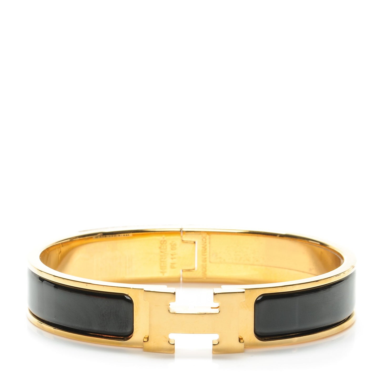 Enamel Narrow Clic Clac H Bracelet PM Black