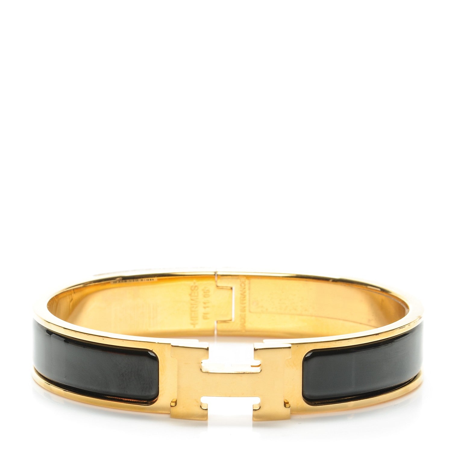 Hermes Enamel Narrow Clic Clac H Bracelet PM Black 1 of 5
