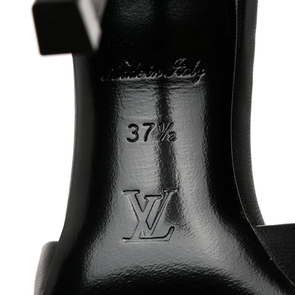 Louis Vuitton Lambskin Embossed Monogram Revival High Heel Mules 37.5 Black 8 of 10