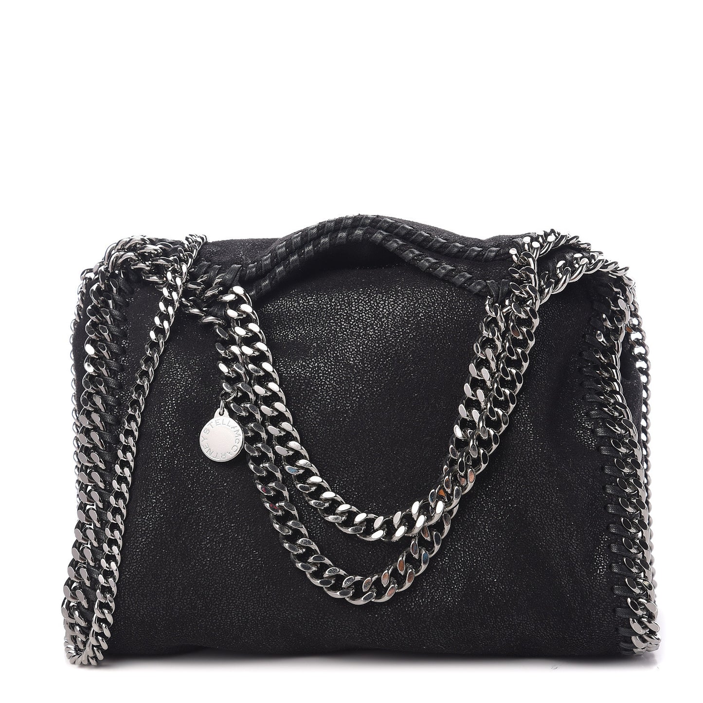Shaggy Deer Mini Falabella Fold Over Tote Black
