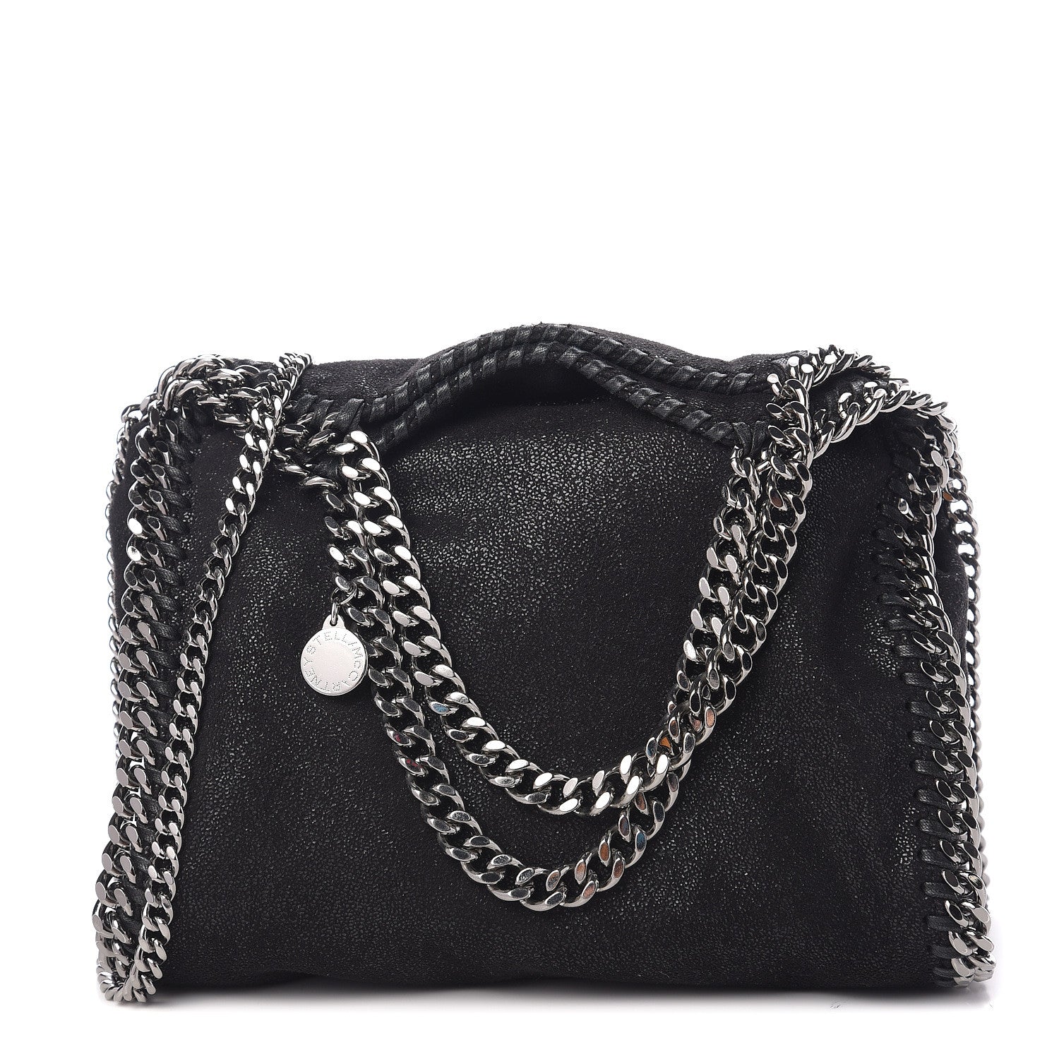 Stella McCartney Shaggy Deer Mini Falabella Fold Over Tote Black 1 of 8