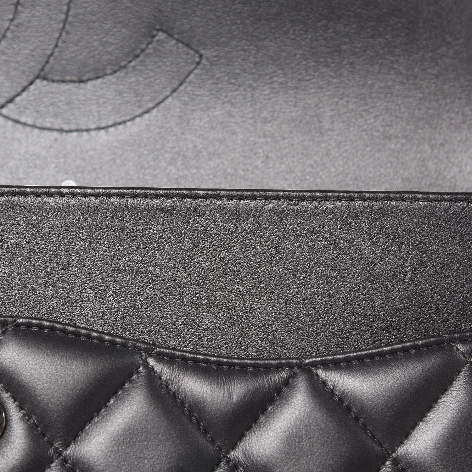 Chanel Metallic Lambskin Quilted Jumbo Double Flap Pewter 14 of 15