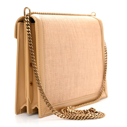 Saint Laurent Canvas Calfskin Classic Monogram Cassandra Grege Brown Gold 4 of 12