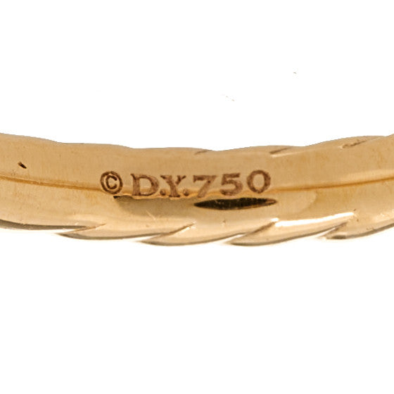 David Yurman 18K Rose Gold Diamond 2mm Cable Collectibles Band Ring 47 4 4 of 4