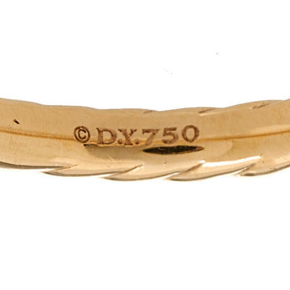 David Yurman 18K Rose Gold Diamond 2mm Cable Collectibles Band Ring 47 4 4 of 4