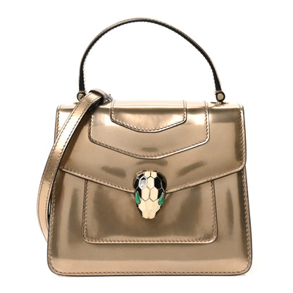 Bulgari Metallic Calfskin Serpenti Forever Top Handle Gold 1 of 10