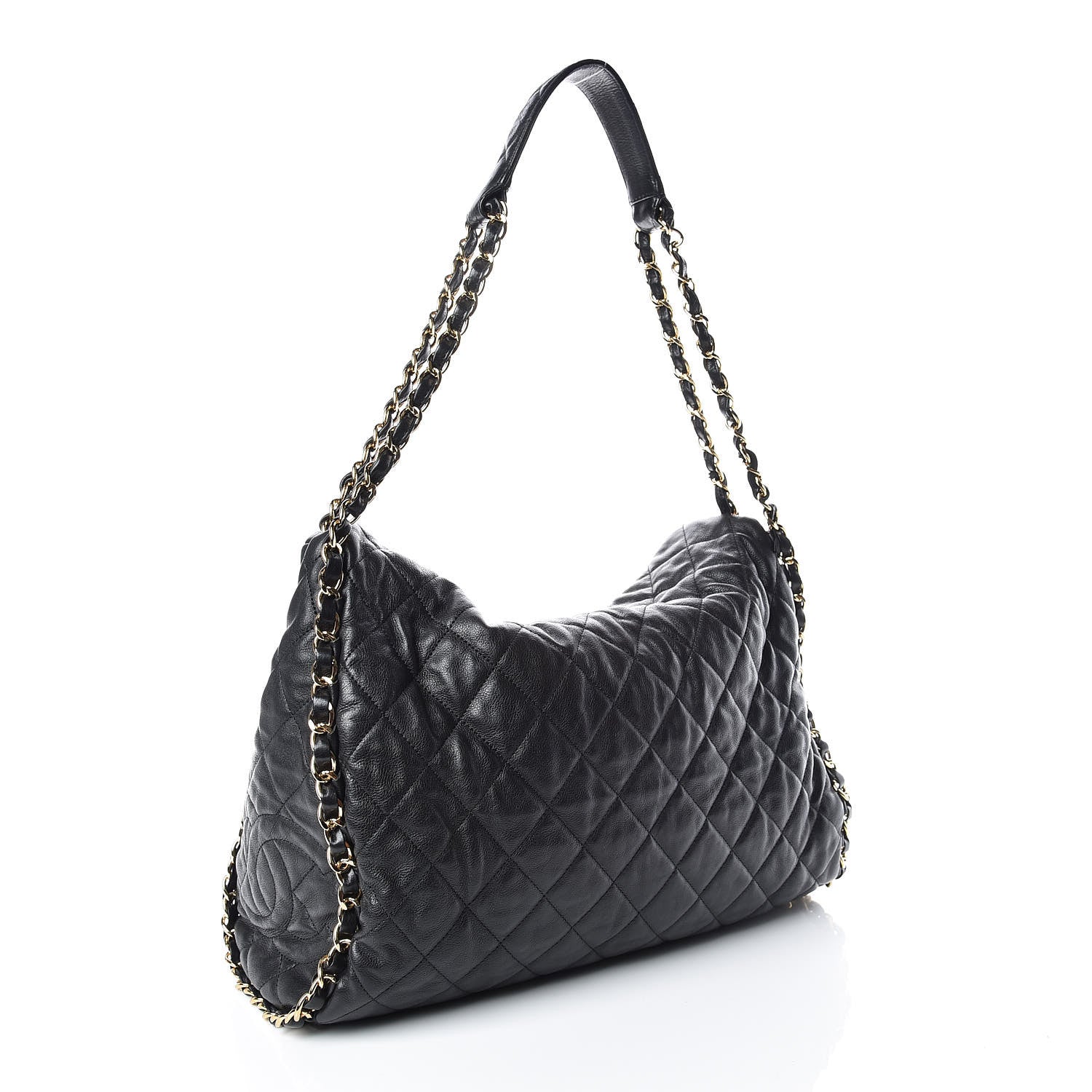 Chanel Calfskin Quilted Large Chain Me Hobo Black 3 of 10