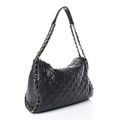 Chanel Calfskin Quilted Large Chain Me Hobo Black 3 of 10