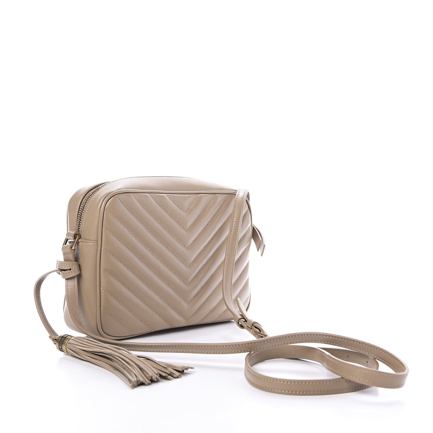 Calfskin Matelasse Monogram Lou Camera Bag Dark Latte