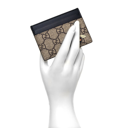 Gucci GG Supreme Monogram Bee Print Card Holder Black 2 of 6