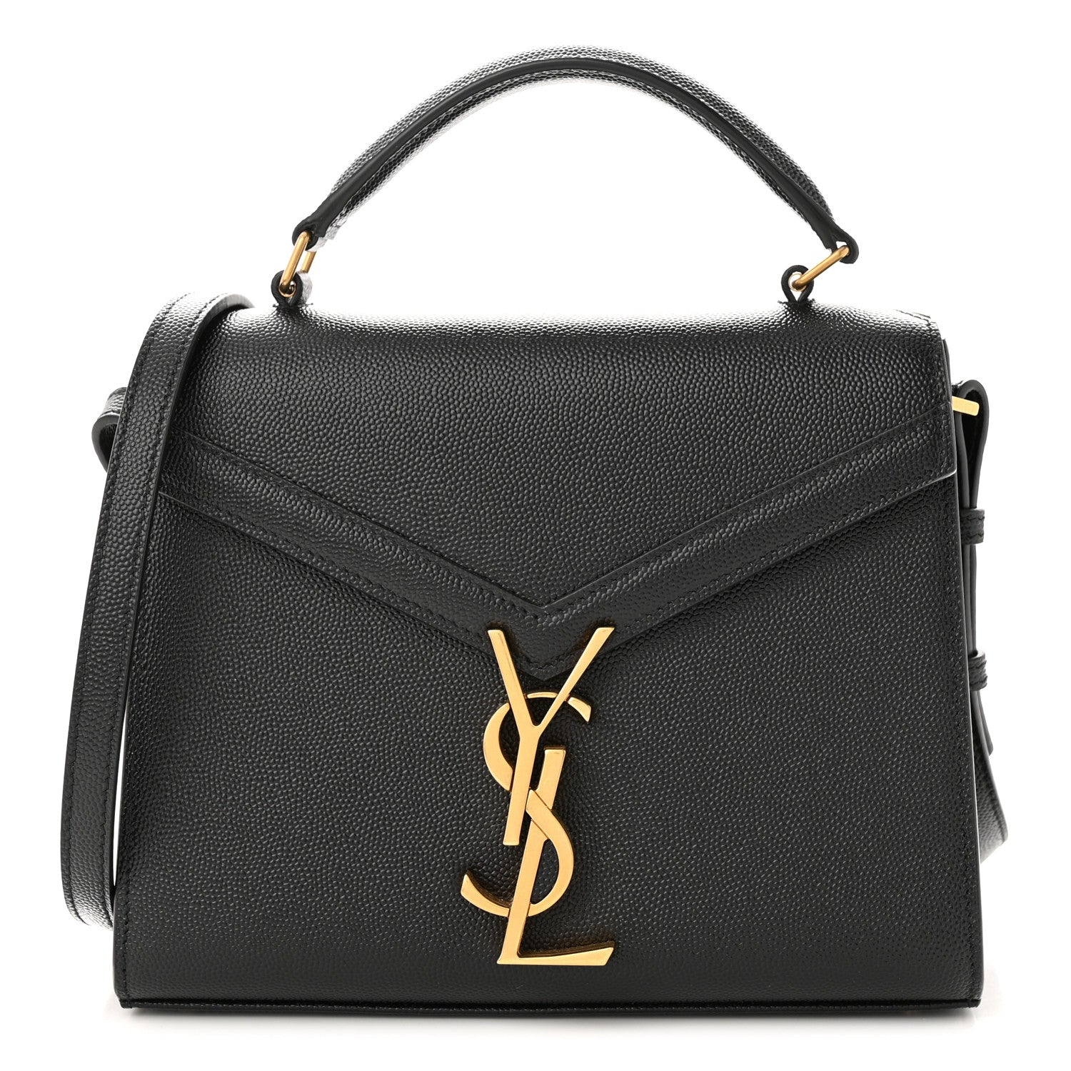 Saint Laurent Grain de Poudre Mini Classic Monogram Cassandra Top Handle Black 1 of 9