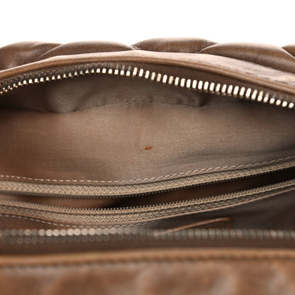 Chanel Calfskin Bubble Quilt Bowler Brown 17 of 28
