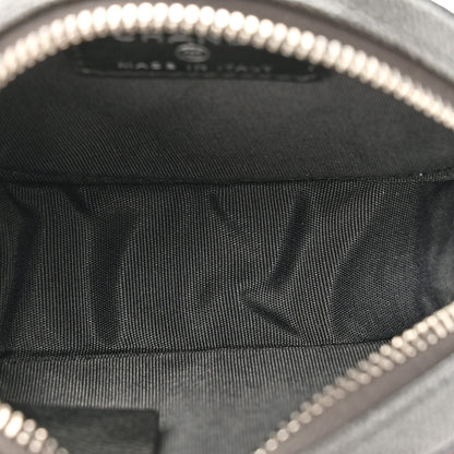 Chanel Metallic Caviar Quilted Filigree Zip Around Classic Coin Purse Dark Silver 5 of 7