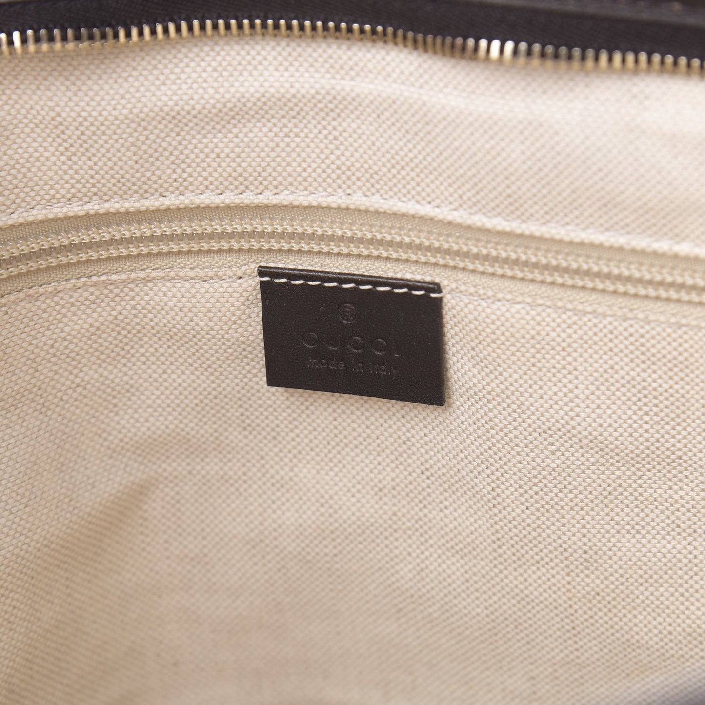 GG Supreme Monogram Medium Zippered Tote Dark Brown