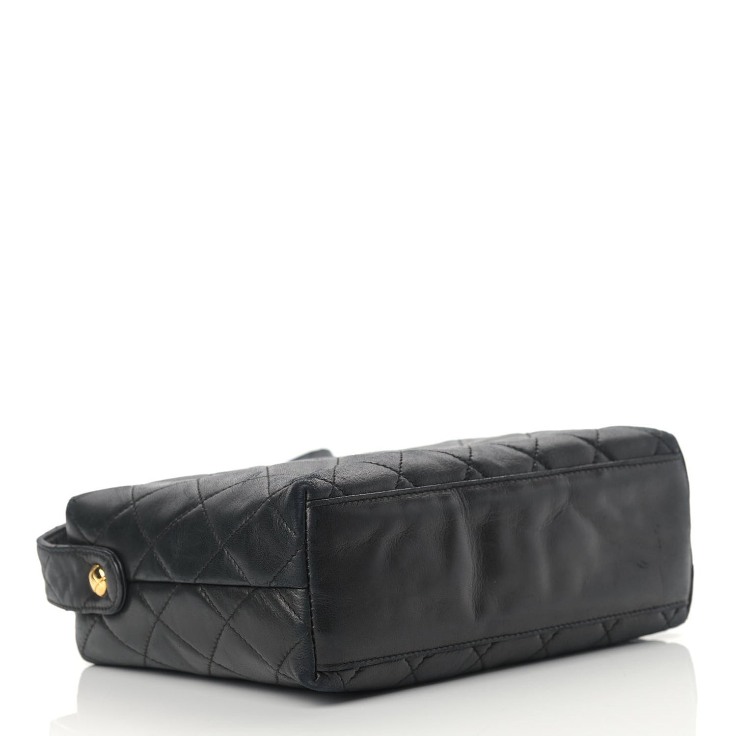 Lambskin Quilted Flap Shoulder Bag Black