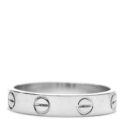 Cartier 18K White Gold 3.5mm LOVE Wedding Band Ring 50 5.25 3 of 4