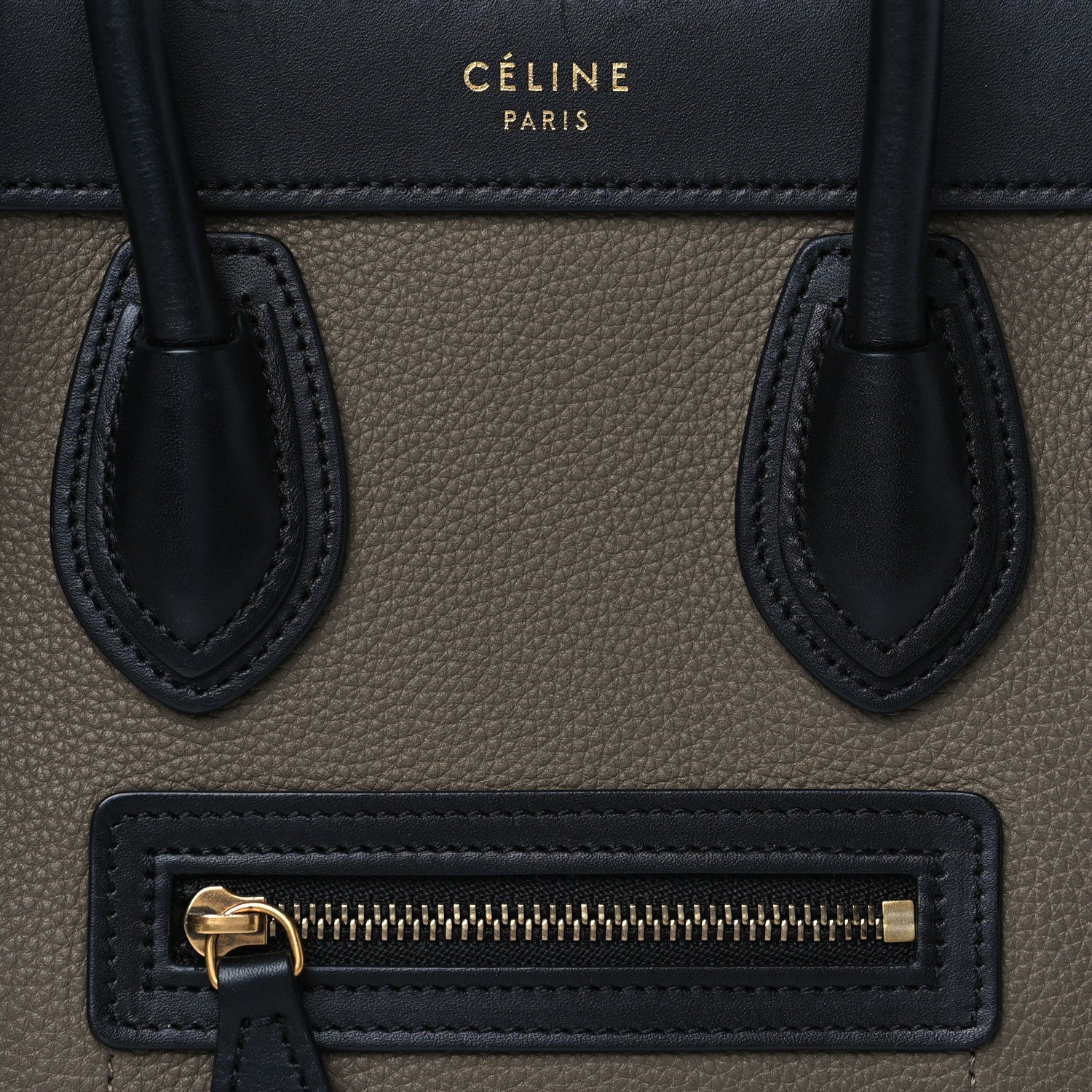 Celine Drummed Calfskin Suede Nano Tri-Color Luggage Amber 6 of 9