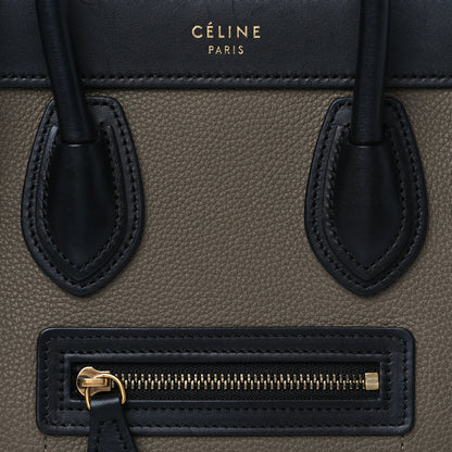 Celine Drummed Calfskin Suede Nano Tri-Color Luggage Amber 6 of 9