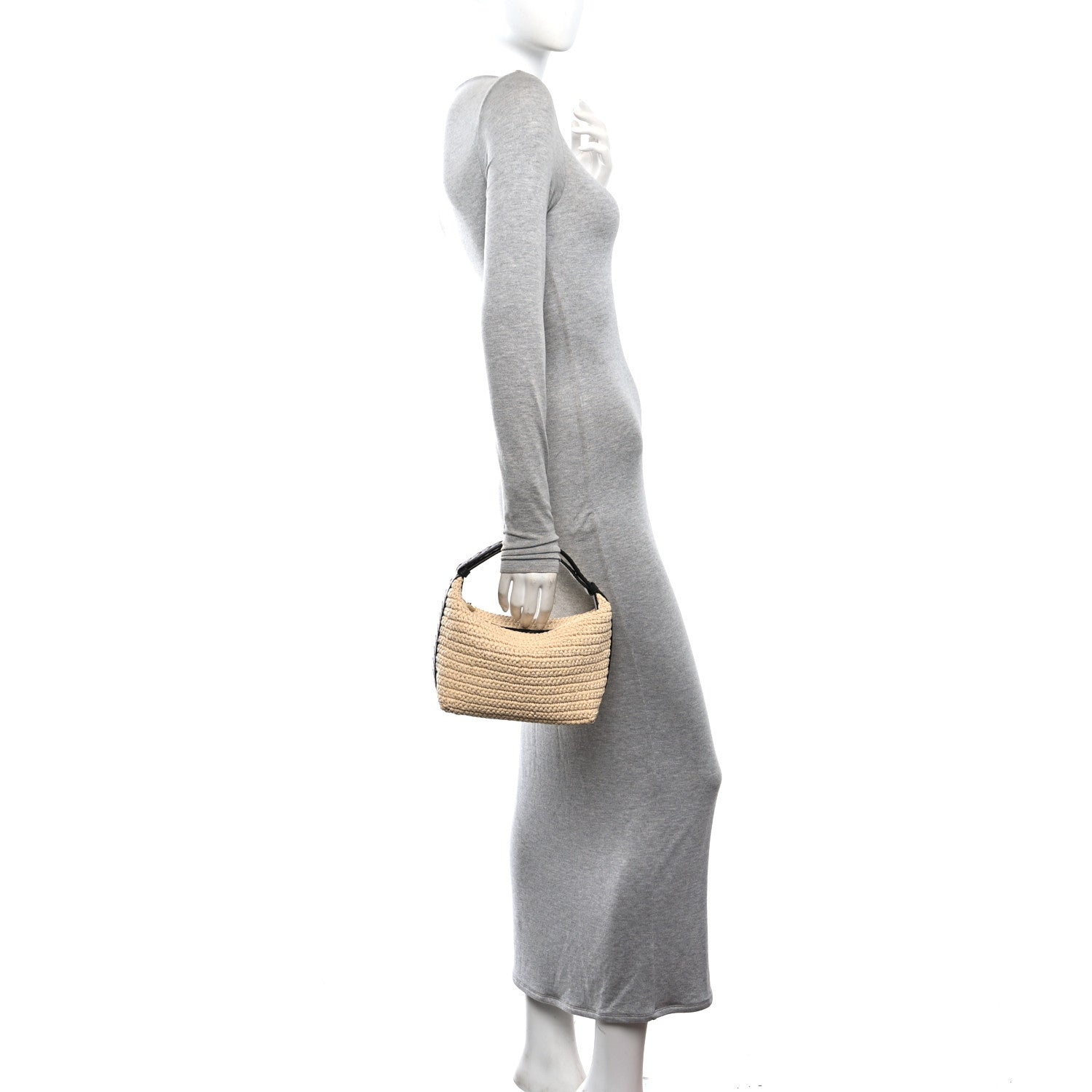 Bottega Veneta Raffia Woven Nappa Intrecciato Mini Wallace Natural Fondant 2 of 10