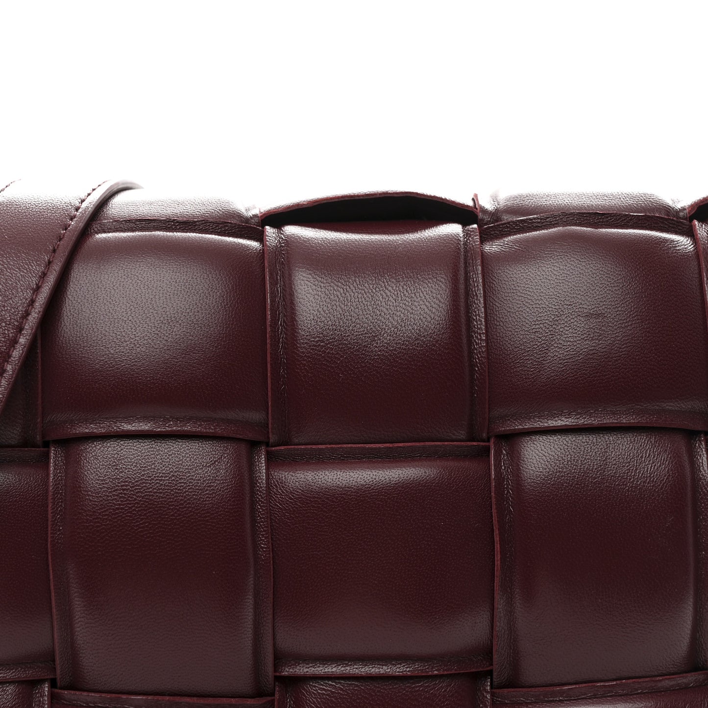 Nappa Maxi Intreccio Padded Cassette Crossbody Bag Barolo