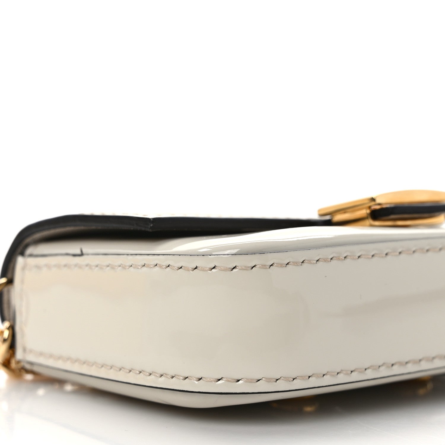 Fendi Vitello Vernice Mou Nano Baguette Belt Charm Latte 8 of 10