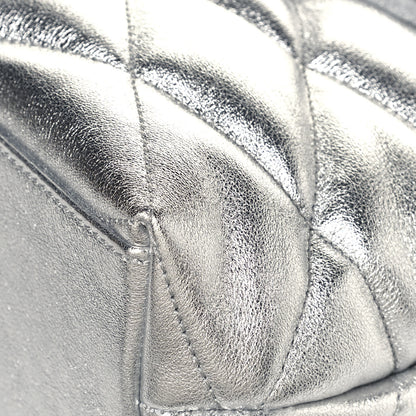 Saint Laurent Metallic Lambskin Quilted Sade Puffer Envelope Clutch Argento 10 of 13
