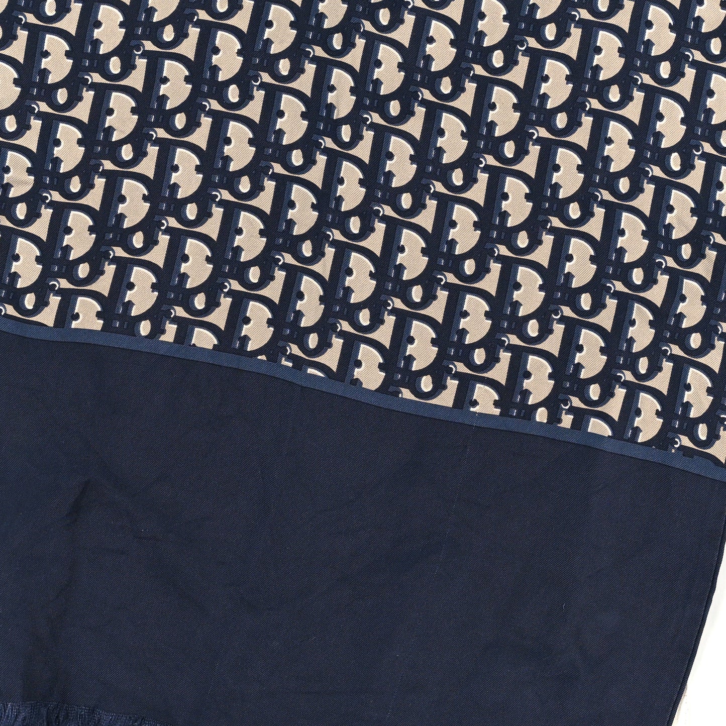 Silk Oblique Scarf Blue