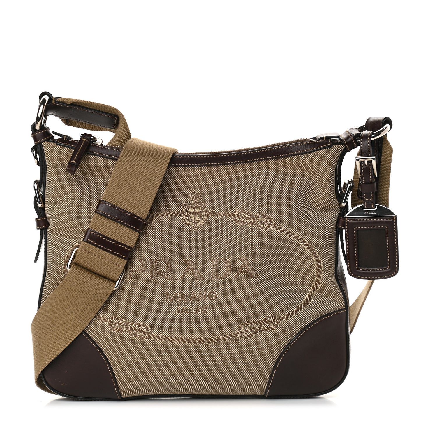 Jacquard Logo Small Flat Messenger Bag Corda Bruciato