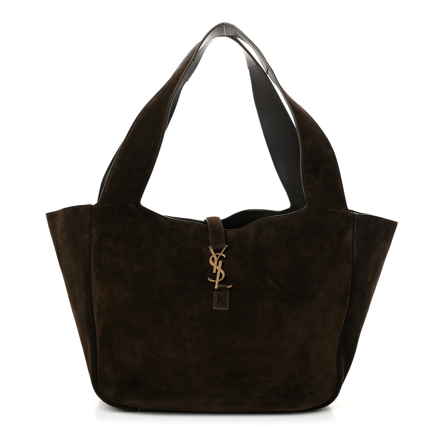 Saint Laurent Suede Bea Tote Bark Brown 1 of 11