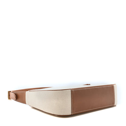 Saint Laurent Smooth Calfskin Canvas Le 5 A 7 Hobo Natural Beige Brick 4 of 9