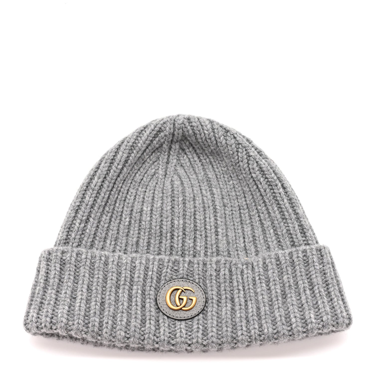 Gucci Wool Cashmere Knit Double G Beanie Hat L Light Grey 1 of 6