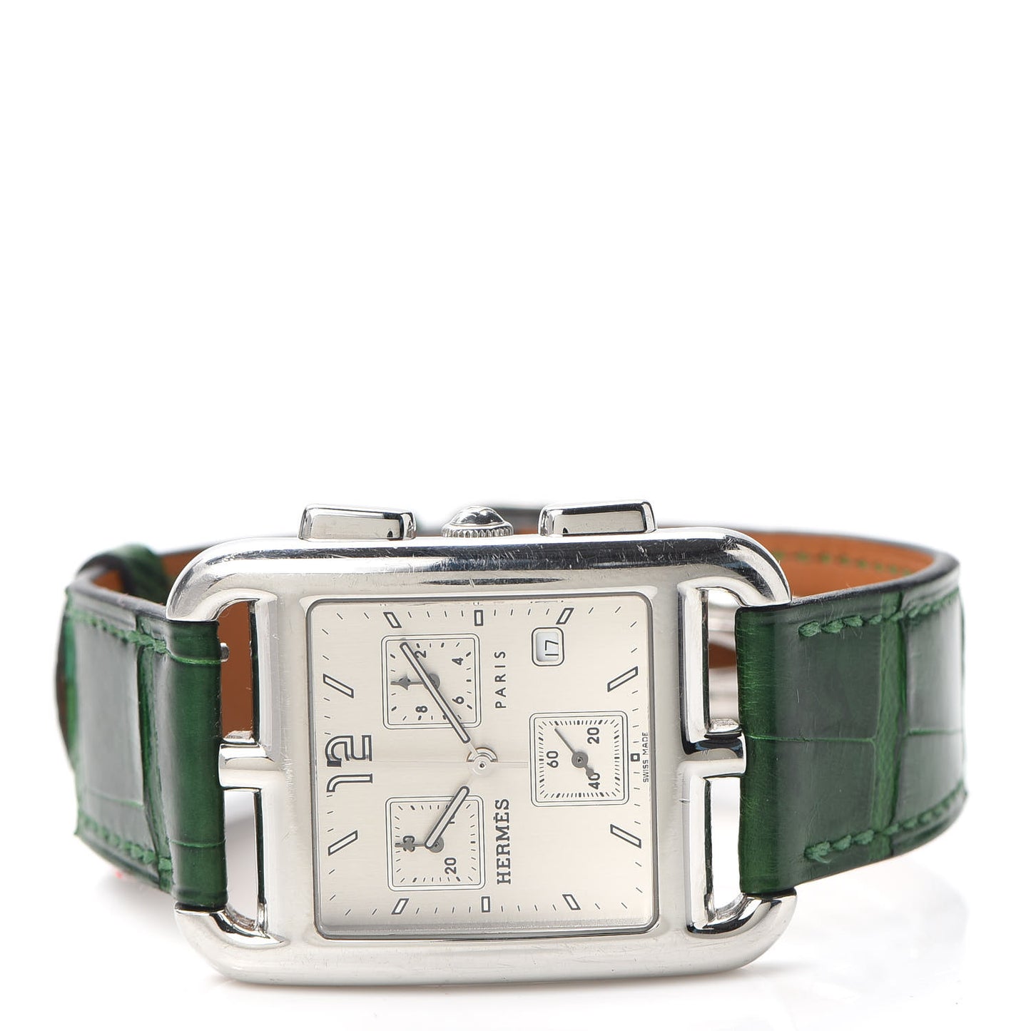 Stainless Steel Alligator 31mm Cape Cod Chrono Quartz Watch Vert Moyen