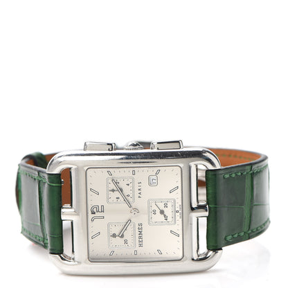 Hermes Stainless Steel Alligator 31mm Cape Cod Chrono Quartz Watch Vert Moyen 2 of 6