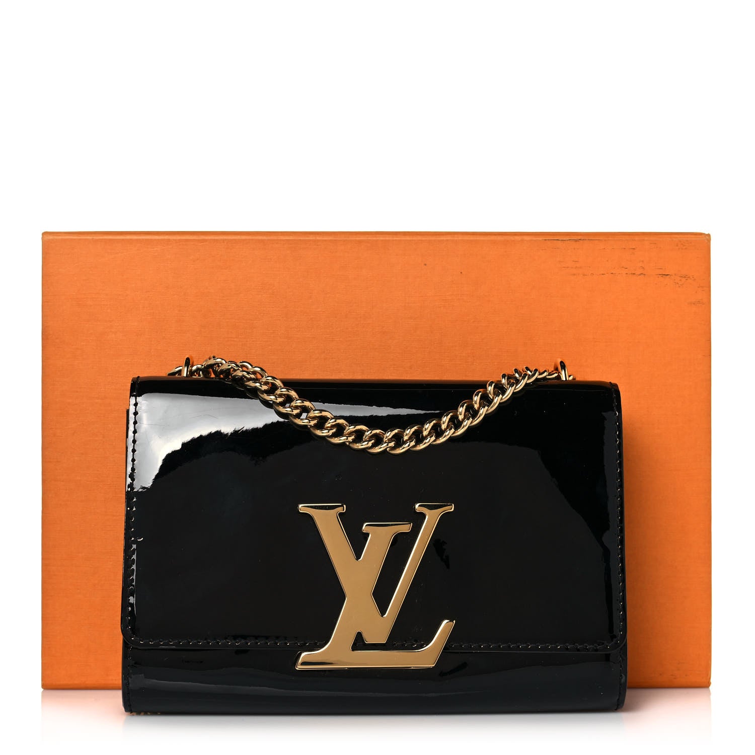 Louis Vuitton Patent Chain Louise MM Black 15 of 15